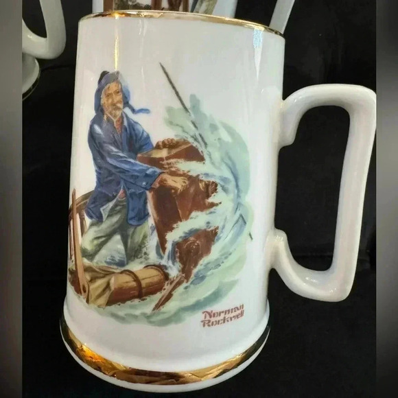 Norman Rockwell Collectors Mug Set Vintage - Picture 3 of 14
